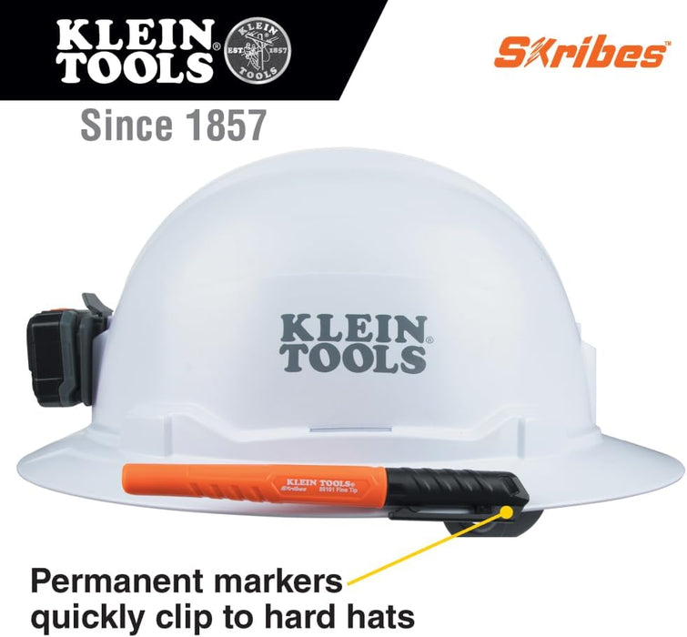 Klein Tools 861014 Skribes Fine Tip Permanent Markers, Black (Pack of 4)