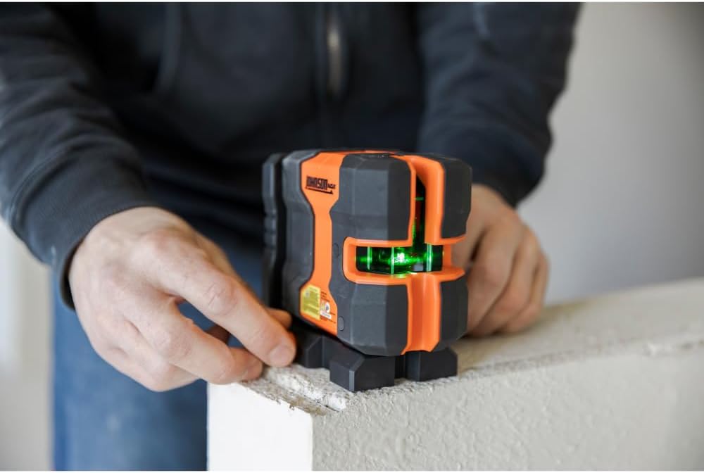 Johnson Level & Tool JLN300-GNCL Laser Level, Self-Leveling Cross-Line Laser with GreenBrite Technology, Magnetic Base, Hard-Shell Carry Case, Lithium Ion Battery