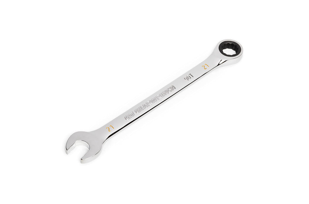 GEARWRENCH 86921 21mm 4 Degree Swing Arch 12 Point Ratcheting Combination Wrench