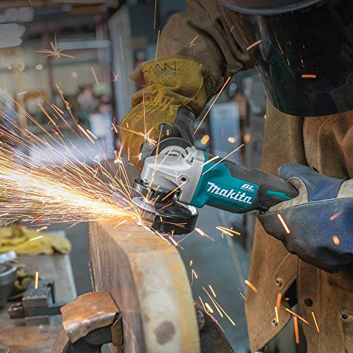 Makita XAG11T 18V LXT� Lithium-Ion Brushless Cordless 4-1/2� / 5" Paddle Switch Cut-Off/Angle Grinder Kit, with Electric Brake (5.0Ah)