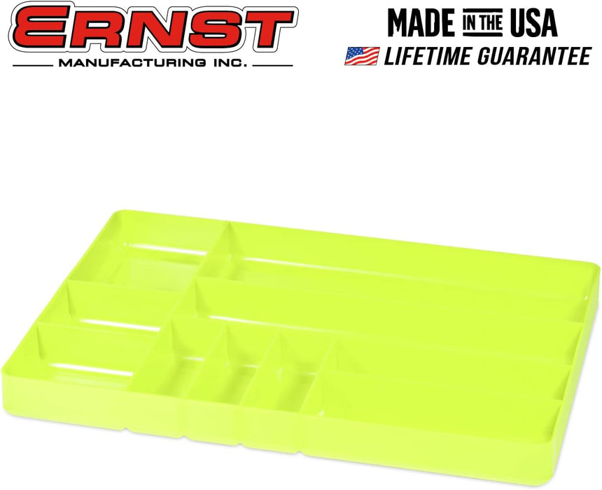 Ernst 10 Compartment Drawer Organizer: Heavy Duty Stackable Tray for Garage Tool Organization - Low-Profile Toolbox Storage - Bolts, Tools, Parts, Easy to Clean – High Visibility - Made in the USA