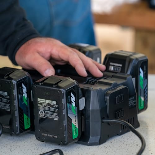 Metabo HPT 4-Port Battery Charger, 36V/18V, Slide-Style Batteries, Rapid Charging Time, Selectable Charging Modes, 2 USB Ports, 2 AC Outlets (UC18YTSL)
