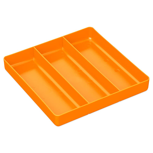 Ernst Manufacturing Toolbox Tray: Stackable Tray in Orange with 3 Compartments - Ideal for Trades, Mechanics, Electricians, Plumbers, Household Use, Hobbies, and More - Heavy Duty - Made in the USA
