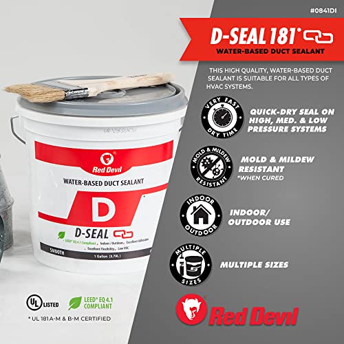 Red Devil 0841DS4 RD-DS 181 Acrylic Latex Duct Sealant, 1/2 Gallon, Gray, 4 Pack