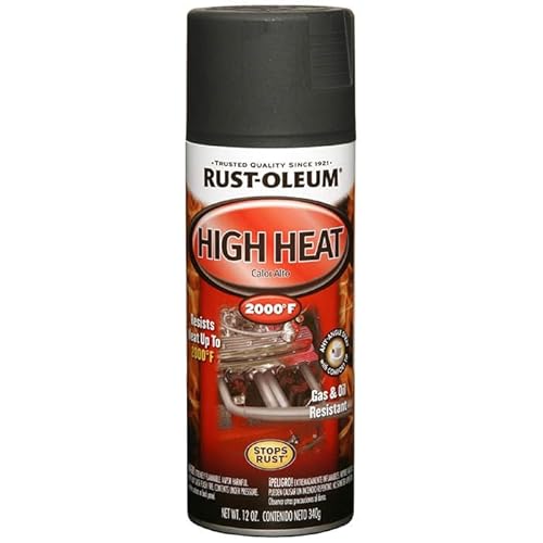 Rust-Oleum 248903 Automotive High Heat Spray Paint, 12 oz, Flat Black