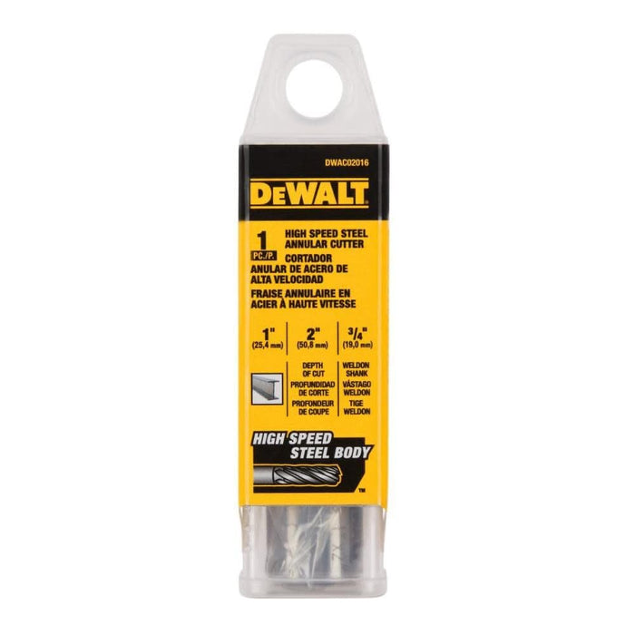 DEWALT DWAC02016 Annular Cutter 1in X 2in HSS 3/4in Weldon