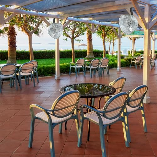 Schaefer VK20-GA Versa-Kool Air Circulator Fan W/Button Control, Ceiling Wall Mount Greenhouse Fan & Steel Guards, 5470CFM, 1/3 hp, 20" Deep Guard Commercial Fan for Patio, Industrial, Silver color