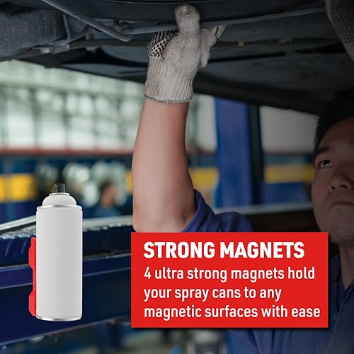 EZRED Magnetic Spray Can Holder 3-Pack Flexible Non-Marring Polymer Lid Holder