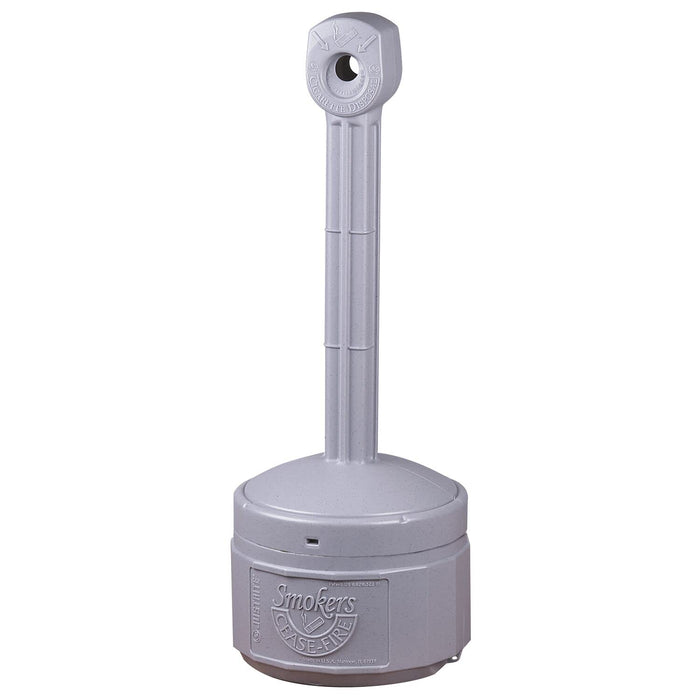 Justrite (26806) Personal Smoker’s Cease-Fire Outdoor Ashtray, Polyethylene Standing Ashtray with Steel Bucket, 1 Gallon, Grey