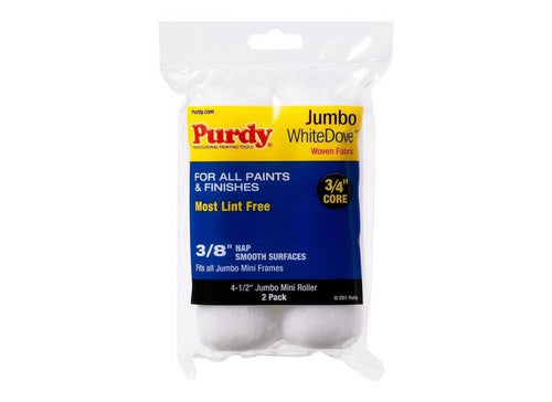 Purdy 14G624012 White Dove Jumbo Mini-Roller Cover, 4-1/2” x 3/8” Nap, Woven (Pack of 2)
