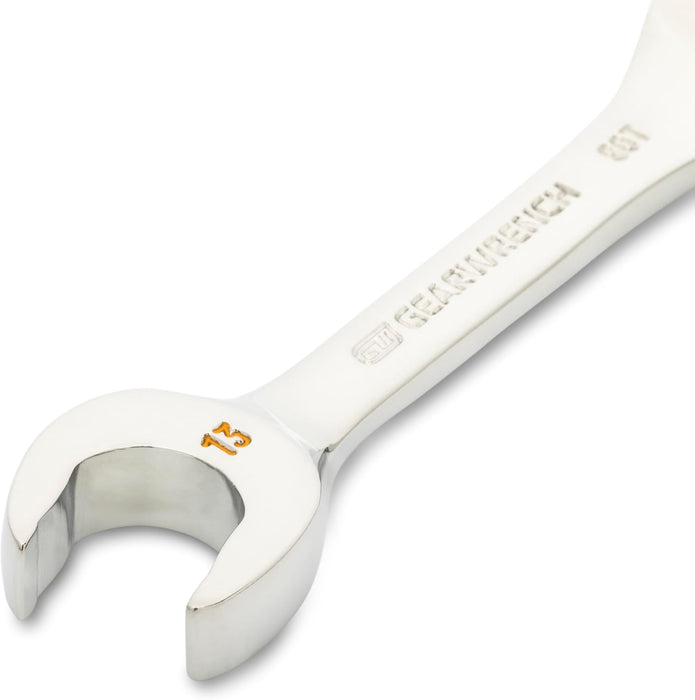 GEARWRENCH 13mm 90-Tooth 12 Point Stubby Combination Ratcheting Wrench | 86843