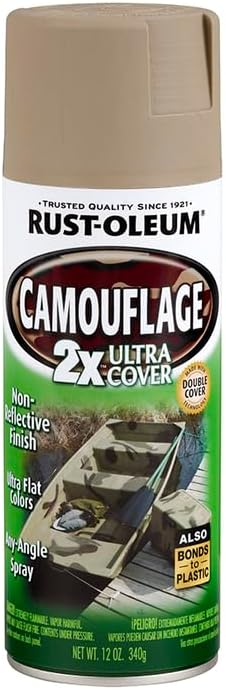 Rust-Oleum 279177 Camouflage 2X Ultra Cover Spray Paint, 12 oz, Khaki