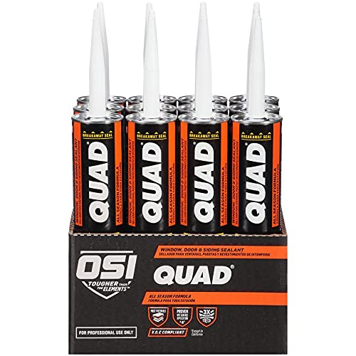 OSI 1637074 QUAD Green 756 Window, Door and Siding Sealant, 10-Fluid Ounce Cartridge