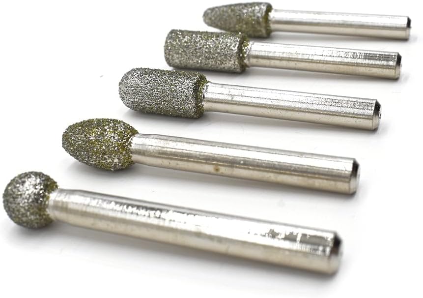 Big Horn 19391 5PC Diamond Burr Set, 1/4" Shank, 50 Grit, Coarse