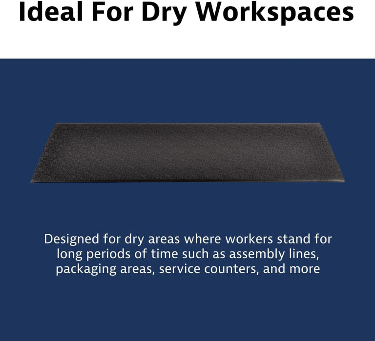 Notrax 411R0324BL 411 Sof-Tred 2' x 60' x 3/8" Anti Fatigue Mat, Enhanced Slip Resistance with Beveled Edges and Pebbled Surface, Ideal for Industrial and Commercial Workplaces, Black