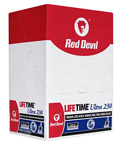 Red Devil 077050 Lifetime Ultra Premium Elastomeric Acrylic Latex Sealant, Gray, 10.1 oz, Pack of 12