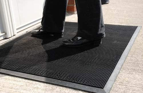 Durable Corporation-396S3672 Heavy Duty Rubber Fingertip Outdoor Entrance Mat, 36" x 72", Black 36" x 72" Mat