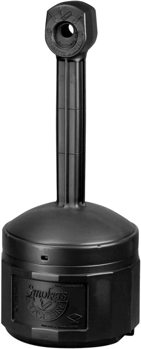 Justrite, Original Smoker’s Cease-Fire Outdoor Ashtray, Polyethylene Standing Ashtray with Steel Bucket, 4 Gallon, Black, 26800D