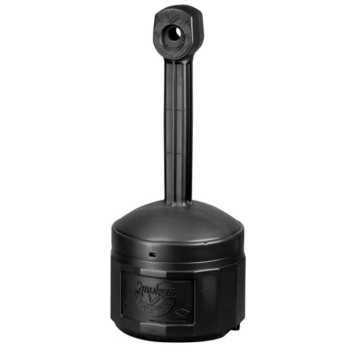Justrite, Original Smoker’s Cease-Fire Outdoor Ashtray, Polyethylene Standing Ashtray with Steel Bucket, 4 Gallon, Black, 26800D