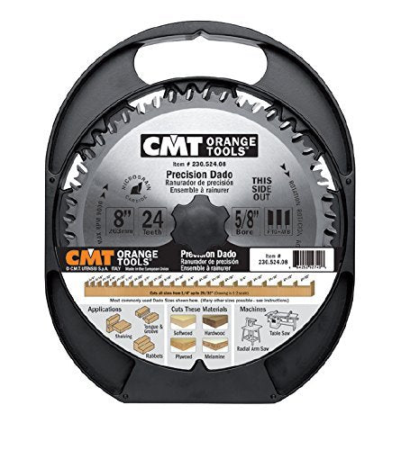 CMT 230.224.08 Box and Finger Joint Set, 8-Inch Diameter by 24 Teeth FTG Grind with 5/8-Inch Bore