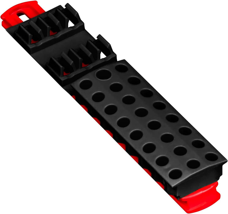 Ernst Manufacturing 30 Tool Magnetic Bit Buddy, 1/4" Hex Bit Holder - Red/Blk Black & Red