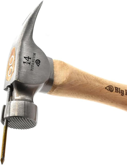 Big Horn 15151 14 Oz. Tiger Titanium Hammer with Curved Hickory Handle