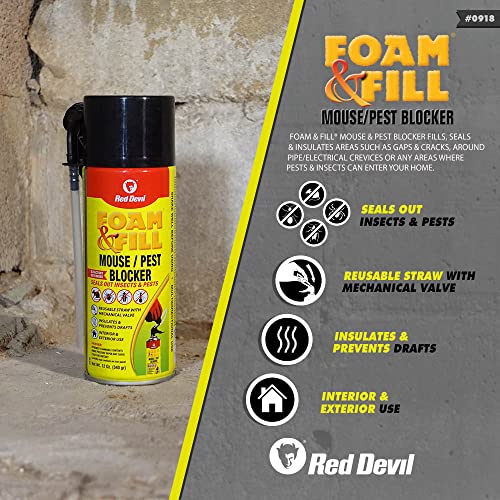 Red Devil 0918 Fill Foam, ‎12-Pack, Yellow