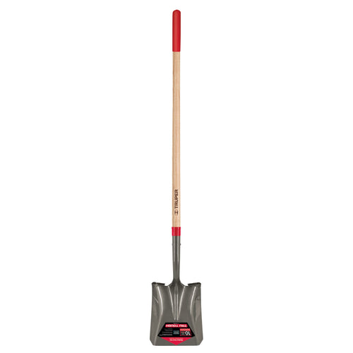 Truper 31188 Square-Point Shovel - Mid-Size Steps, 48-Inch Long Hardwood Handle with Non Slip Grip, 16 Gauge Blade