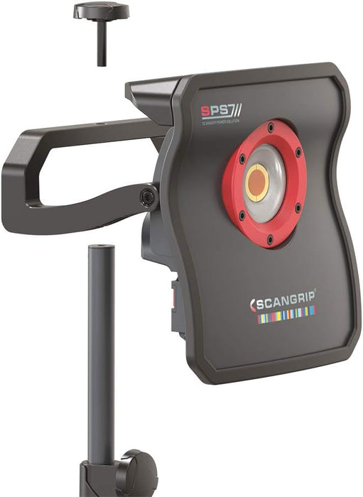 SCANGRIP WHEEL STAND, for Mobile Work Light Positioning in the Workshop, Detailing Light Stand, Extendable from 3 ft to 6,2 ft, Bracket for Second Work Light