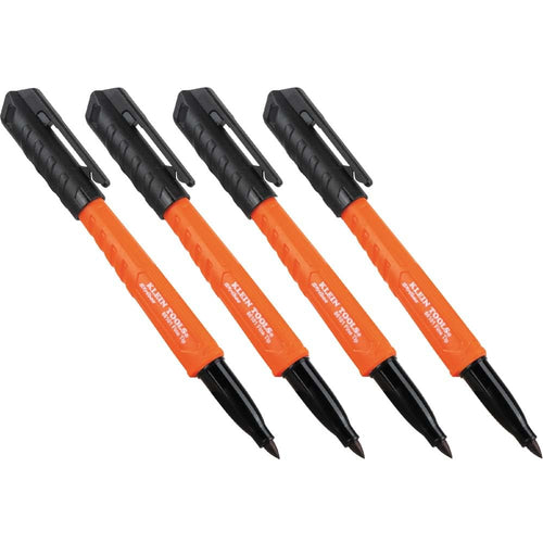 Klein Tools 861014 Skribes Fine Tip Permanent Markers, Black (Pack of 4)