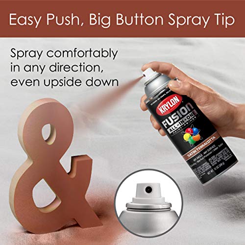 Krylon Fusion All-In-One Adhesive Spray Paint for Indoor/Outdoor Use, 12 oz, Terracotta
