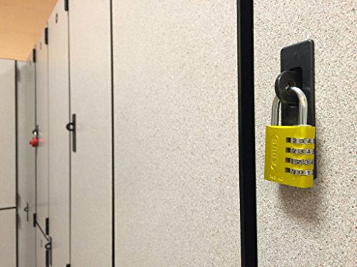 ABUS 145/40 C Aluminum Resettable Combination Padlock, 4 Dial, Black