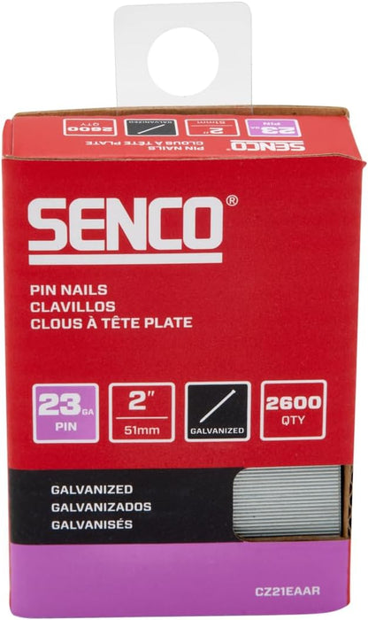 Senco CZ21EAAR 2" 23 Gauge Pin Nails, Galvanized Finish (2,600 Count)