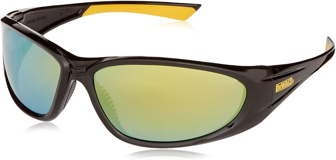 DEWALT DPG98 Gable Safety Glass - Black/Yellow Frame - Yellow Mirror Lens