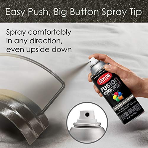 Krylon Fusion All-In-One Adhesive Hammered Finish Spray Paint for Indoor/Outdoor Use, 12 oz, Dark Bronze