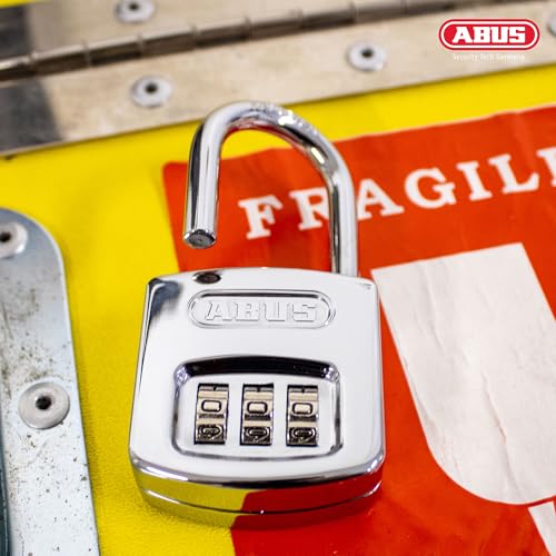 Abus 160/40 C 160 All Weather Resettable Chrome Combination Padlock, 3 Dial