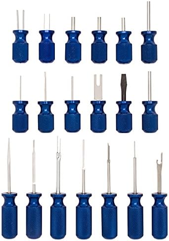 Steelman (95978) 19-Piece Master Terminal Tool Kit for Auto Techs, Removes Terminal Block Wires Without Damage, Includes: Tube, Flat, Fork Blade, Single Pin, Sheathing Ripper, & Others