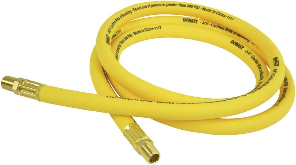 DEWALT DXCM012-0209 3/8" x 6" Premium Hybrid Lead-In Hose, Yellow