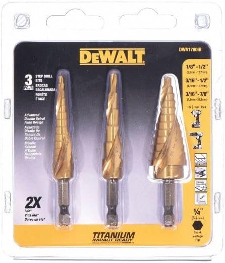 DEWALT Step Drill Bit Set, 3-Piece (DWA1790IR)