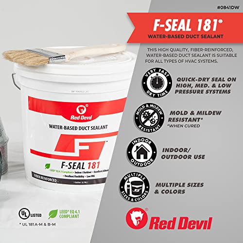 Red Devil 0846DX F Seal 181 Fiber Reinforced Water Based Duct Sealant, 10.1 oz., Gray, 1 Pack