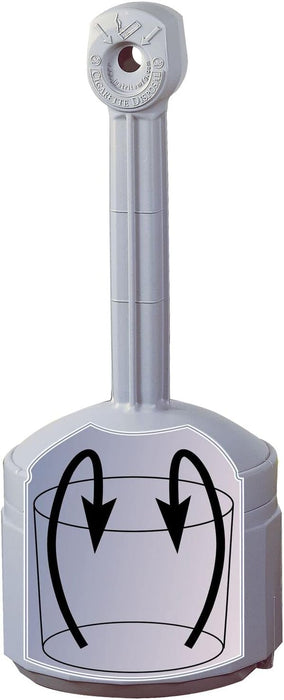 Justrite (26800) Original Smoker’s Cease-Fire Outdoor Ashtray, Polyethylene Standing Ashtray with Steel Bucket, 4 Gallon, Grey