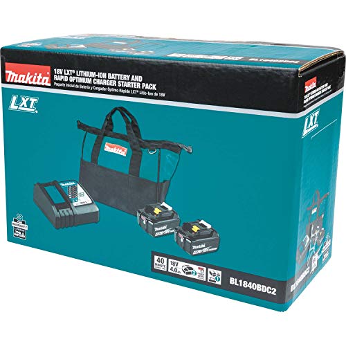 Makita 18V LXT Lithium-Ion Battery and Rapid Optimum Charger Starter Pack (4.0Ah)