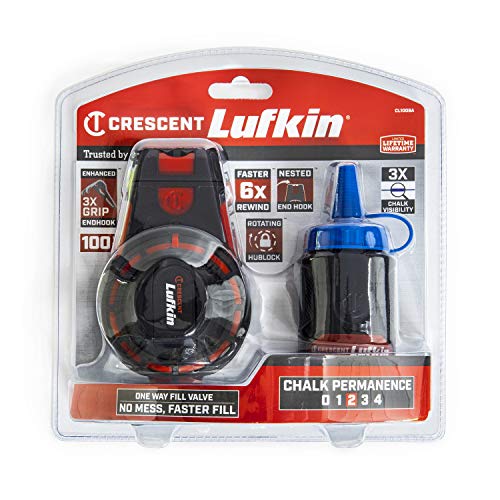 Crescent Lufkin 100' Contractor Chalk Reel with HardMark Blue Chalk - CL100BA