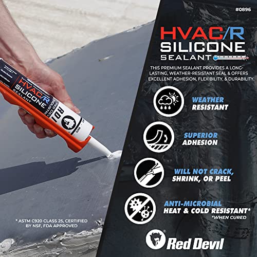 Red Devil 089650 Extreme Temperature HVAC/R Silicone Sealant, Long-Lasting Weather-Resistant Adhesive, 280 ml, Aluminum, 12-Pack