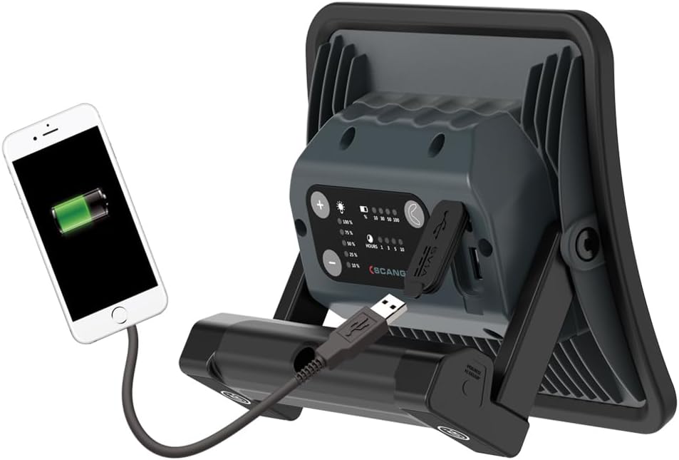 Scangrip 03.5456US NOVA R, Compact Rechargeable 2000 Lumen Floodlight