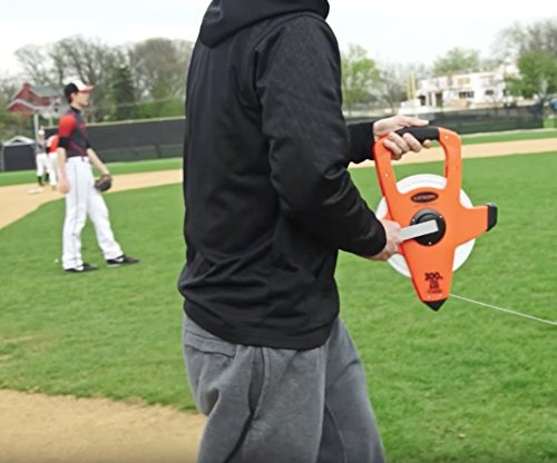 Keson NRS18200 Nylon-Reinforced Steel Blade Tape Measure, Speed Rewind (Graduations: ft., in. 1/8), 200-Foot , Orange