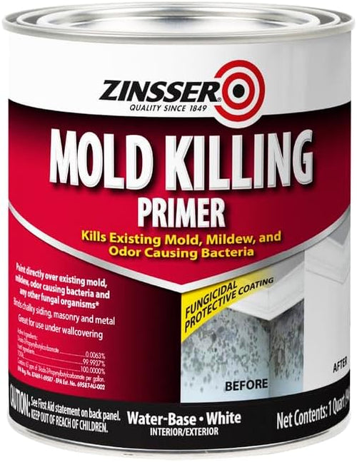 4-Pack of 1 qt Zinsser 276087 White Mold Killing Primer Water-Based Mold Killing Primer
