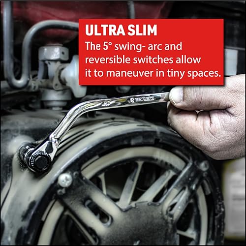 EZRED 4SS8 S-shaped Quarter Stick, 1/4″ square socket and magnetic bit drives, Low profile and Great for exhaust work, body work, and dashboards