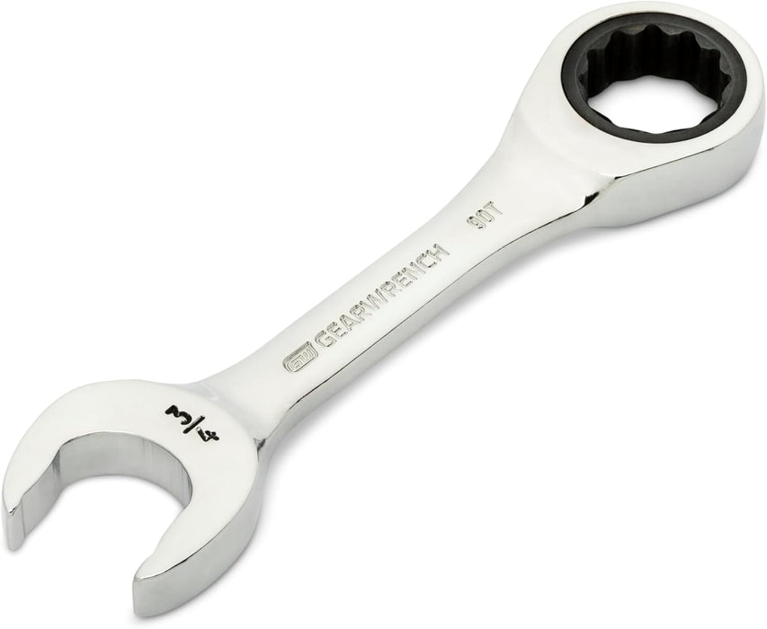 GEARWRENCH (86857) 3/4" 90-Tooth 12 Point Stubby Combination Ratcheting Wrench