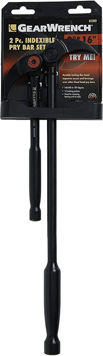 GEARWRENCH 2 Pc. Indexing Pry Bar Set, 8" & 16" - 82300 2-piece kit